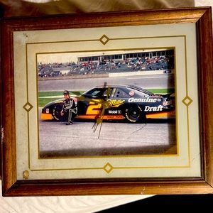 Rusty Wallace, Miller Genuine Draft #2 NASCAR Clock with Wood Frame